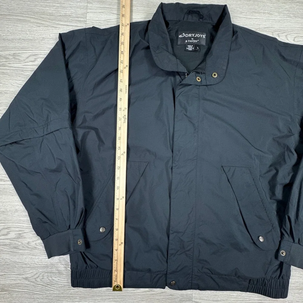 FootJoy Men's Jacket DryJoys Golf Rain Windbreaker Black Large‎ Zip Off Sleeves